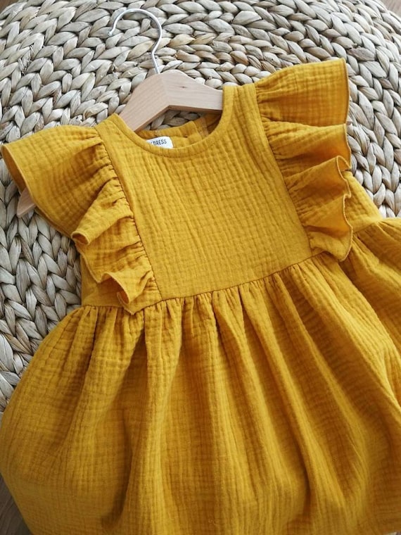 Vestido de algodón muselina para niña vestido de bebé - Etsy España