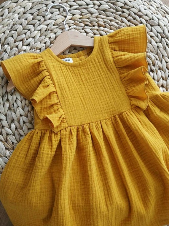 Vestido de algodón muselina para niña vestido de bebé - Etsy España