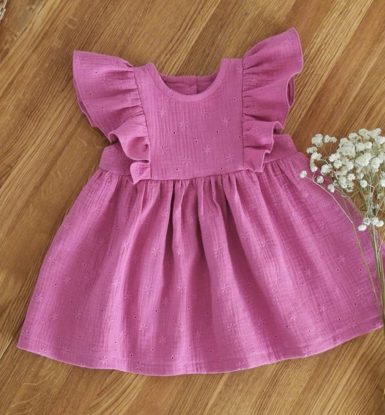 White Cotton Dress for Girl Embroidery Baby Dress Simple Etsy