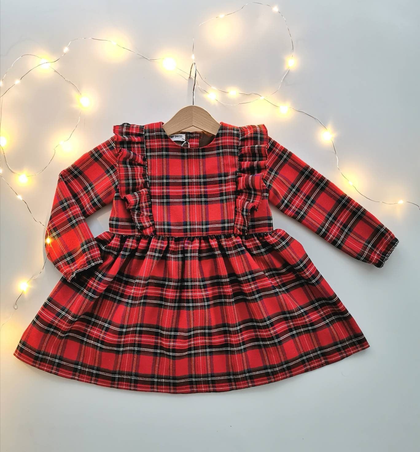 Robe Bébé Fille Tartan Rouge Noël - Neuve Avec étiquette, Tailles 0-3 à 18-24 Mois Disponibles