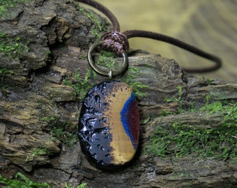Wood & Resin Necklace | Celestial Pendant, Nature Aesthetic, Goblincore Jewelry, Cottagecore Academia, Fairycore Necklace, Witchy Jewelry