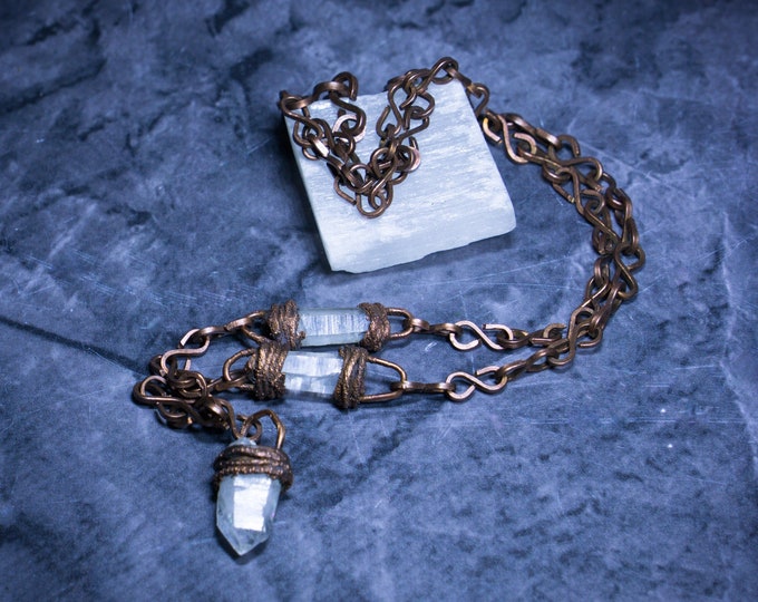 Crystal Chain Necklace Witch Jewelry, Dark Cottagecore Aesthetic, Goth