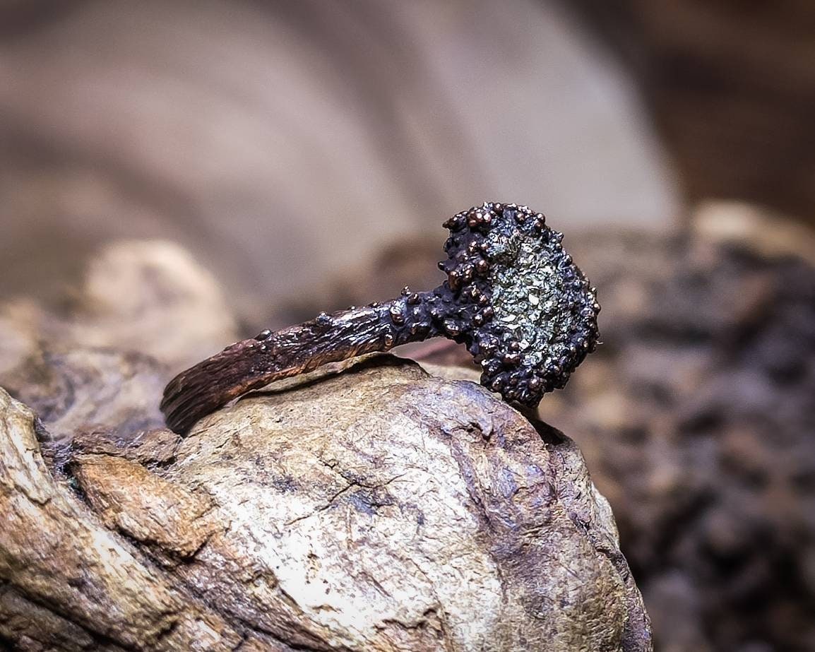 Pyrite Ring Fire Witch Jewelry Customized Copper Ring Raw - Etsy