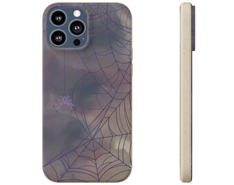 Biologisch abbaubare Handyhülle, Halloween Handyhülle, Iphone Hülle mit Spinnennetz