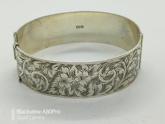 Stunning Antique 1930s Engraved Floral Sterling Si