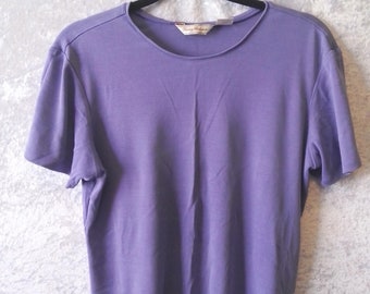 Lovely Vintage 1990s Tommy Bahama Lilac Silk T-Shirt L