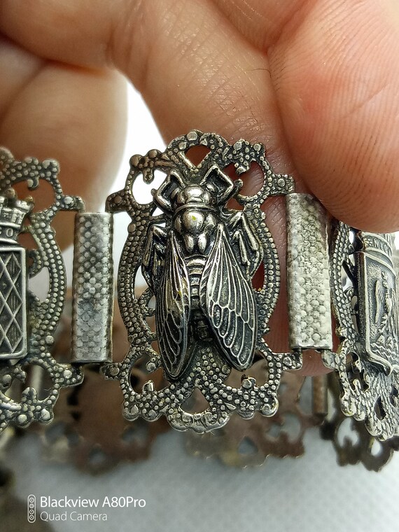 Vintage Côte d’Azur silver Bracelet Beautiful Vintage Arabic Silver (900) Souvenir Cote D main image 3