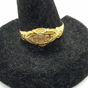 Stunning Antique Edwardian 18 Carat 750 & Diamond Ring/ Wedding Band