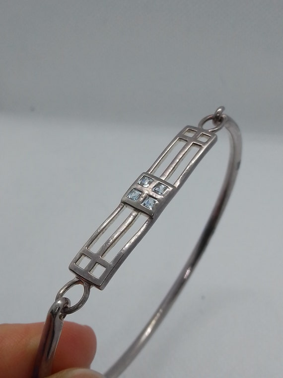 Sterling Silver Bracelet Argent Pierre Bleu Acheter Bracelet