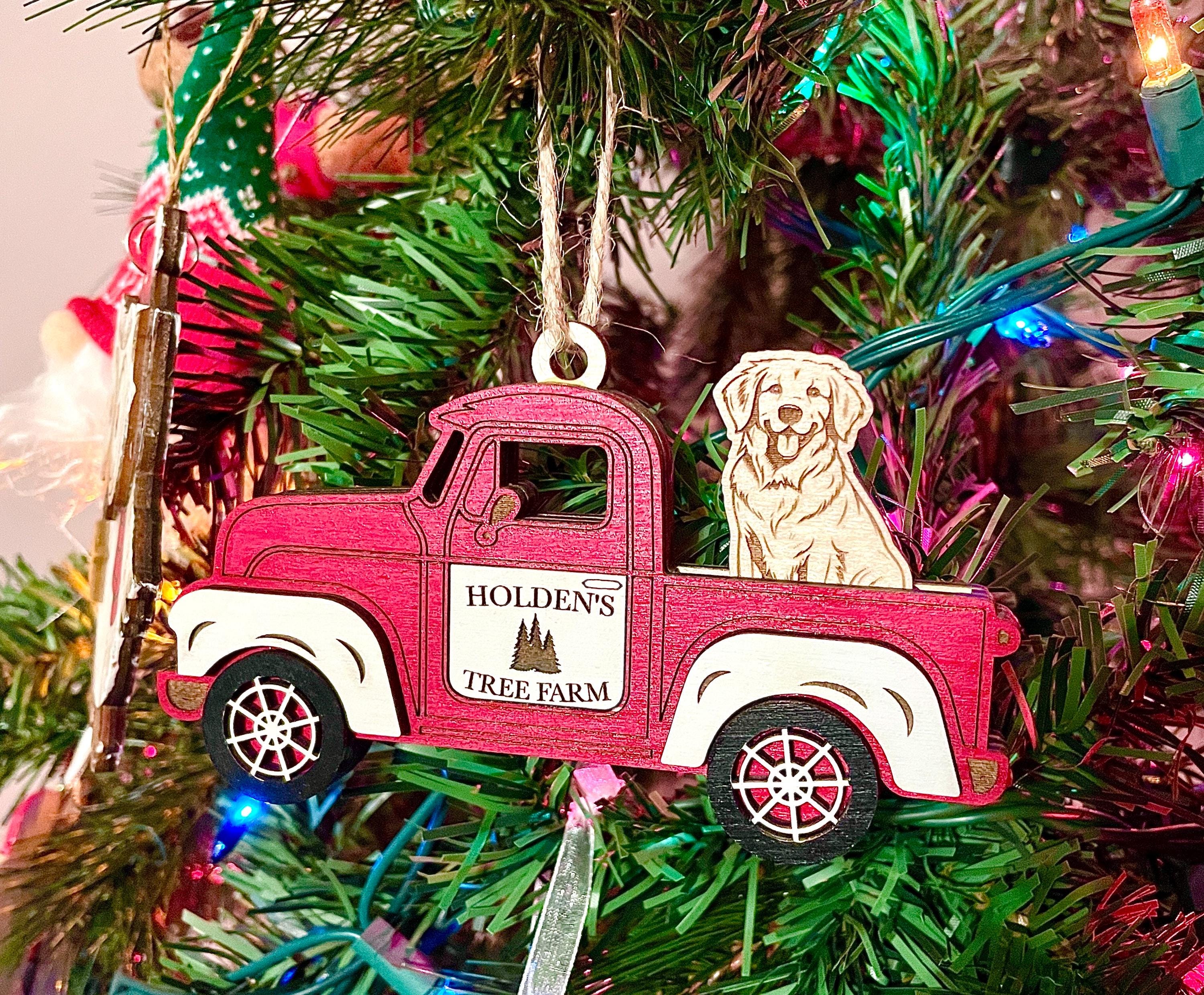 Personalized Boykin Spaniel Dog On Red Truck Ornament