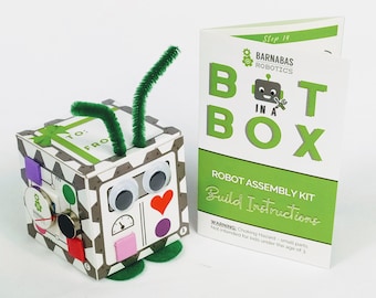 Bot In A Box Robot Craft Stocking Stuffer / Party Favor / Gift Set / Valentine / STEM STEAM Science / 4-Pack, 8-Pack or 12-Pack