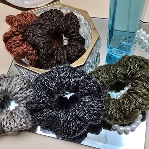 Soft Knit Scrunchies (Handmade Hair Ties, Knit Hair Accessories, Oversized Scrunchies, Gift for Her)