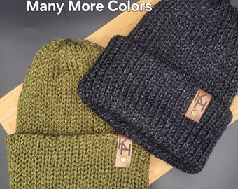 Men's Knit Beanie (Double Layer Hat, Fall or Winter Knitwear, Gift for Him, Winter Hat)