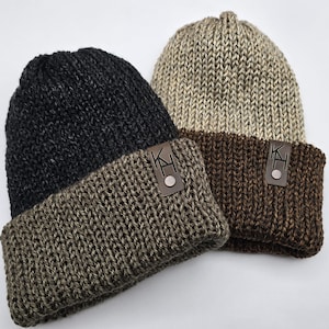 Women's Reversible Knit Beanie: Double Layer Winter Hat