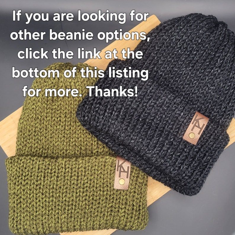 Men's Reversible Knit Beanie Double layer Hat, Fall or Winter Knitwear, Gift for Him, Winter Hat afbeelding 10