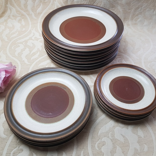 Denby Pottery Potters Wheel Dinner Plates x 10 | Denby Potters Wheel Entree Plates x 4 | Denby Potters Wheel side plates x 4 SALE SEPARATELY