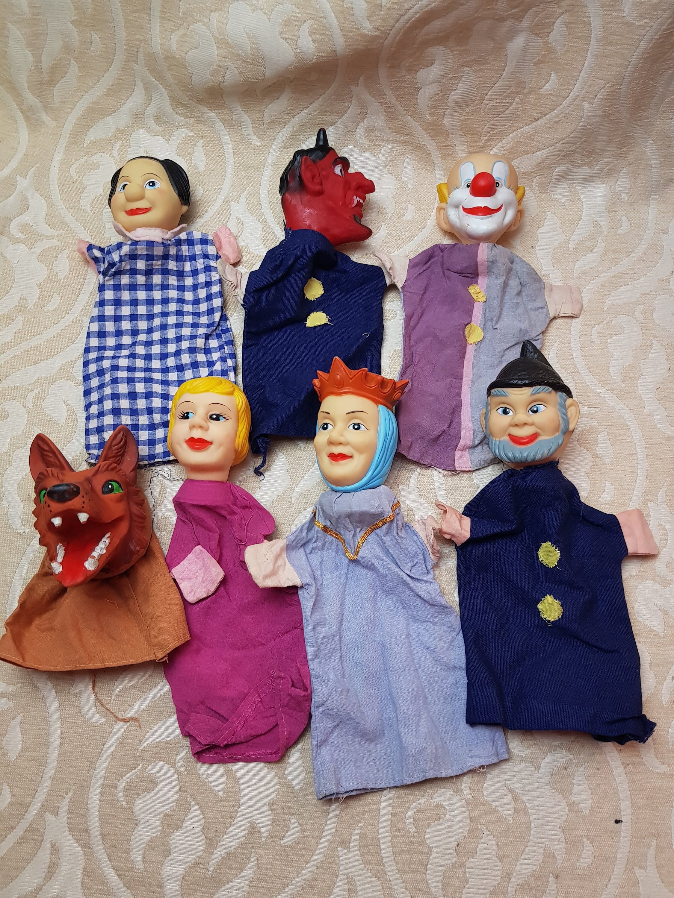 Lady Puppet, Hand Puppet, Folk Art Puppet, Woman Puppet,Retro Puppet