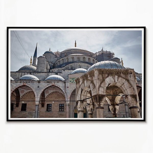 Blue mosque original decor, Istanbul wall art, architecture photography print, travel printable postcard, birthday gift for travel lovers