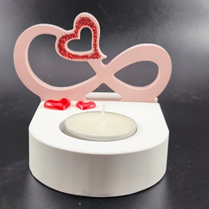 Raysin Teelichthalter mit 2 Motiven, Geschenk für Freundin, Herzensmensch, Liebe, Herz, Infinity, Geschenkset, Kerzenhalter, Einkaufschip