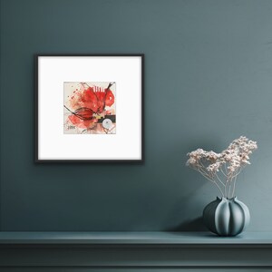 Seeing Red 1 | 8x8 inch | Watercolor Mixed Media painting | Original Art