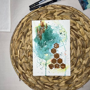 The City of Light | 6x9 inch Watercolor Mixed Media Painting | Original Art | Art on Paper | Ocean Inspired | A Abstract City Under the Sea