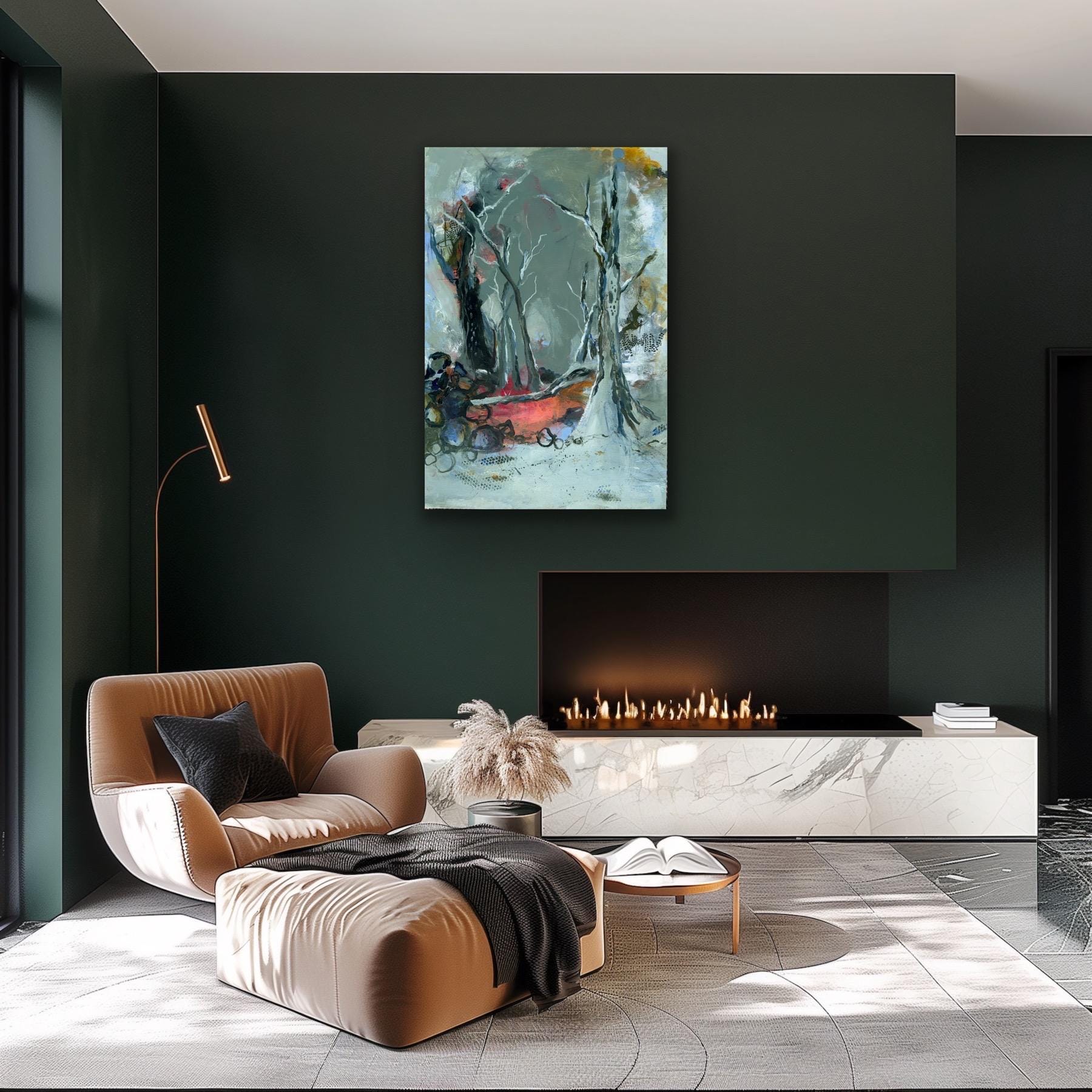 再生 | 24 x 36 インチの抽象ミクストメディア絵画 | キャンバスの