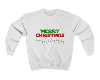 Lightsaber Christmas Star Wars Sweatshirt | Unisex Heavy Blend Crewneck Sweatshirt