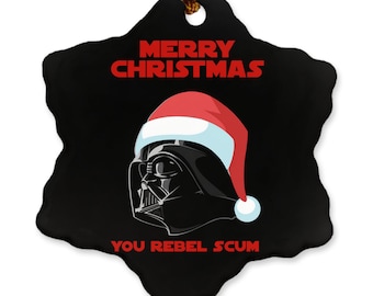 Darth Vader Adornos de porcelana de Feliz Navidad, de una sola cara / doble cara, escoria rebelde, Imperio Galáctico Sith