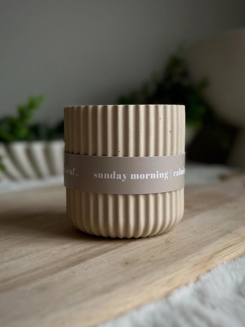 Sunday Morning Candle: Baby Powder & Chamomile Scented Soy Candle, Neutral Home Decor image 9