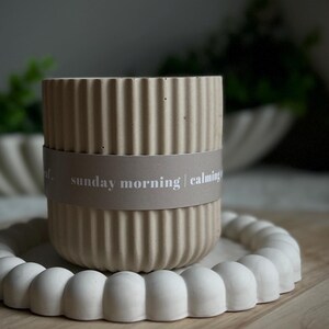 Sunday Morning Candle: Baby Powder & Chamomile Scented Soy Candle, Neutral Home Decor image 7