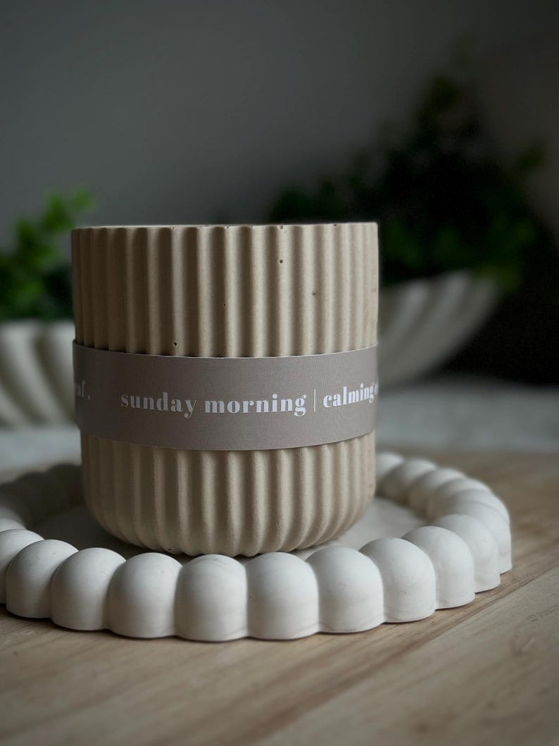 Sunday Morning Candle: Baby Powder & Chamomile Scented Soy Candle, Neutral Home Decor image 7