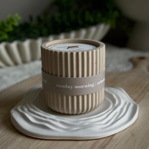 Sunday Morning Candle: Baby Powder & Chamomile Scented Soy Candle, Neutral Home Decor image 5