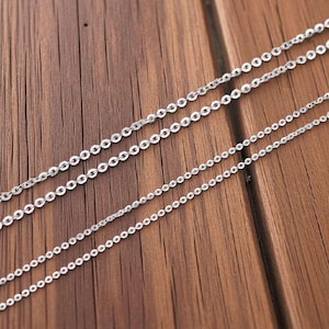 Solid Platinum necklace Pt950 chain shiny linked chain 45cm long, 17.7 inches for Women daily wear