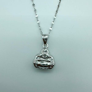 Solid Platinum pt950 Polished Finish Buddha Pendant Chain , PT950 real Platinum sparkle chain, 45cm