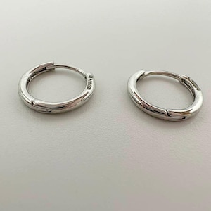 Solid platinum Pt950 simple hoops, real platinum huggie Polished hoops for men and women in different sizes