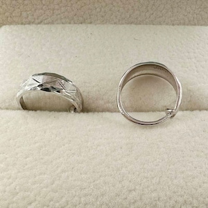 Solid platinum Pt950 engraved hoops, real platinum hoops for men and women