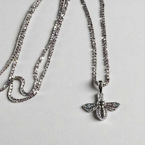 Solid platinum Pt950 bee Pendant charm with Moissanite Diamond / Solid platinum exquisite dazzling pendant for Women daily wear