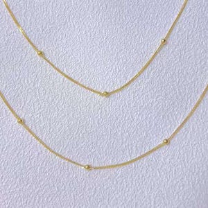 Real 9K solid gold chain stamped gold, 45 cm chain/50CM 20 inch-chain,spiga chain with tiny balls for women