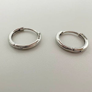 Créoles simples en platine massif Pt950, créoles en platine véritable Créoles polies pour hommes et femmes