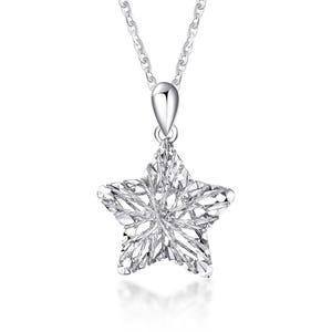 Solid platinum Pt950 sparkle exquisite star Pendant charm / Solid platinum Chain for Women daily wear