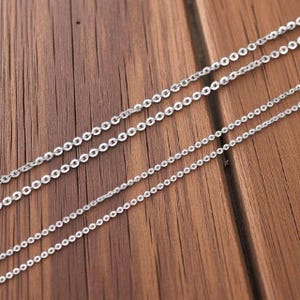 Solid Platinum necklace Pt950 chain shiny linked chain 45cm long, 17.7 inches for Women daily wear