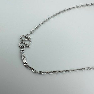 Real Solid Platinum Pt950 chain, necklace chain with shiny sequins linked chain 45cm long, 17.7 inches for daily wear