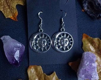 CELESTIAL | Sun and Moon earrings | Celestial | Whimsigoth | Goth | Alternative | Hippie | Boho