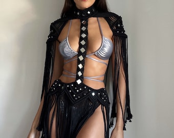 Vestido de macramé de algodón Zehra