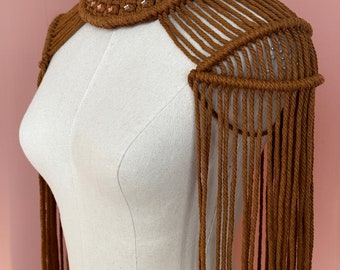 Alana macrame shoulder necklace, festival wear, handmade accessory