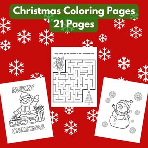 Kerstkleuren | Kleurplaten voor kinderen | 21 Kerstkleurplaten | Vakantiekleuren | Sneeuwpop | Kerstman | Pinguïn| Zuurstokken
