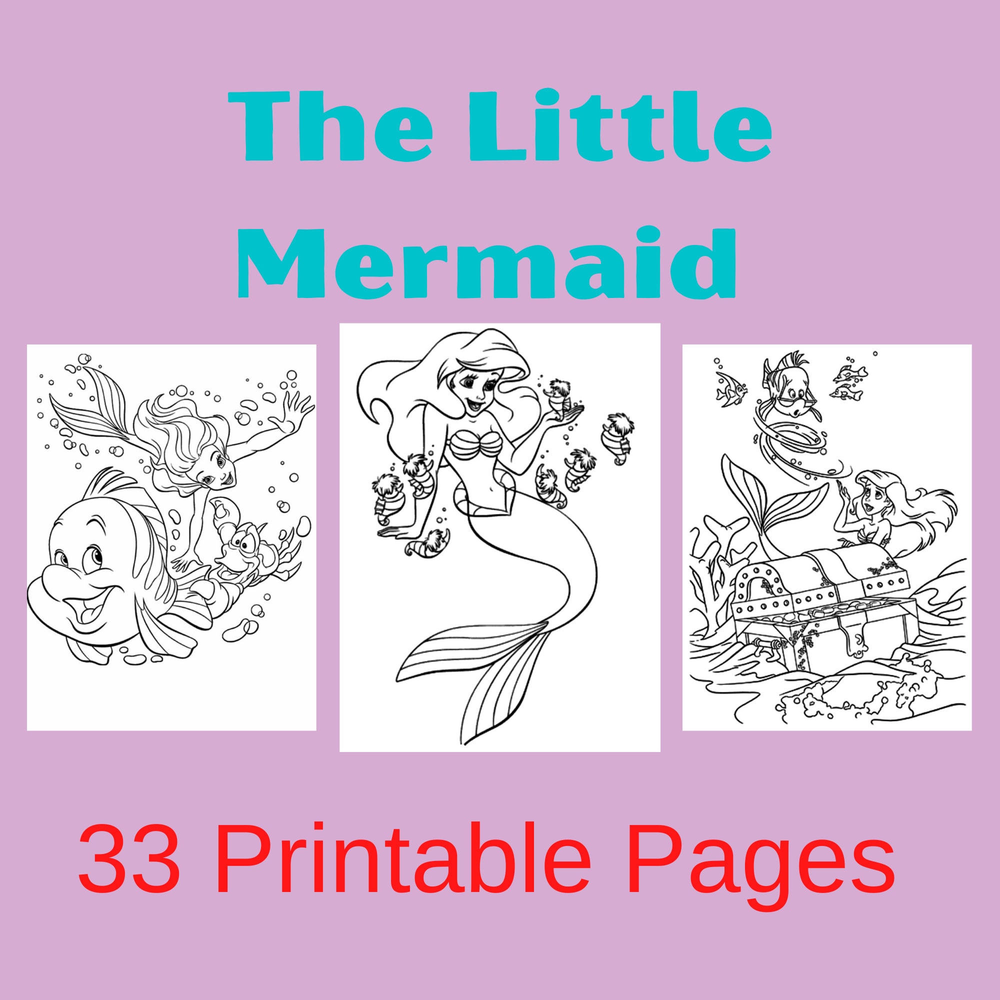 1989 Disney The Little Mermaid Coloring Book, image size:2000x2000