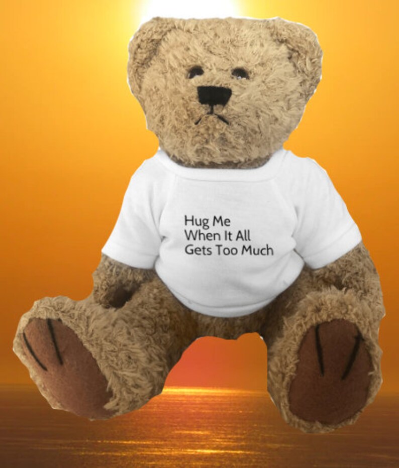 Self care teddy bear anxiety relief mindfulness gift stress Etsy
