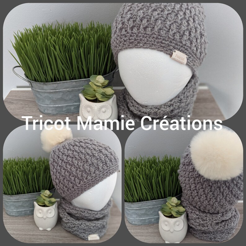 Girl or boy wool tuque and neck cover