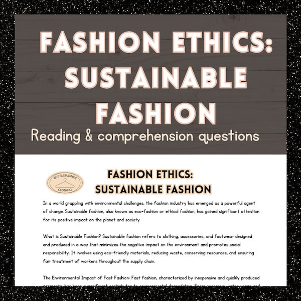 sustainable fashion fashion ethics homeschool worksheets educational printables for highschool secondary or adult education